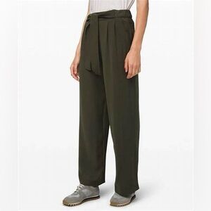 Lululemon Noir Wide Leg Pants in Dark Olive